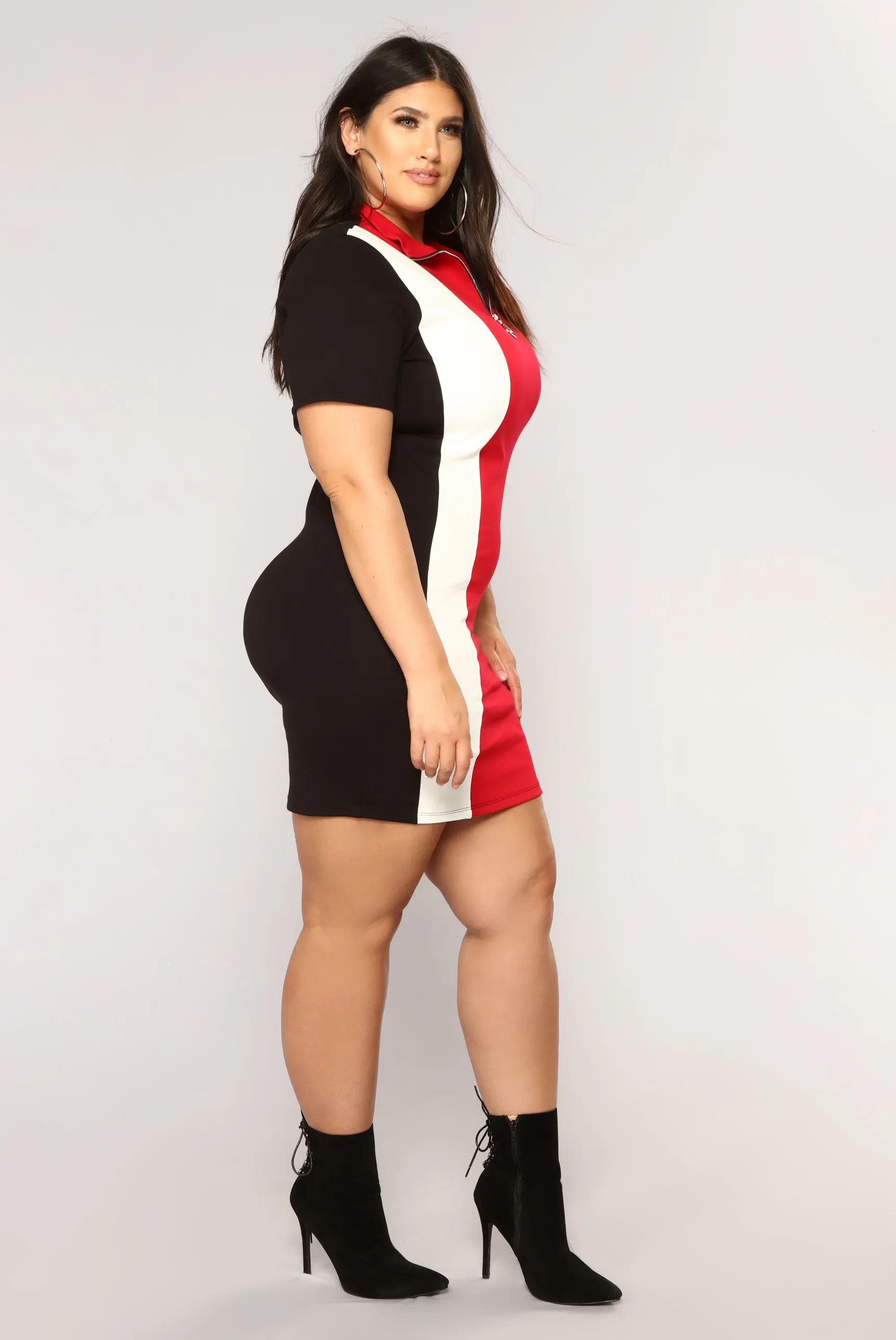 A Team Colorblock Dress - Black/Red