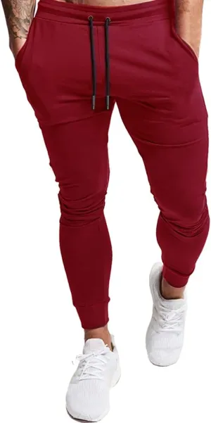A WATERWANG Men's Slim Jogger Pants, Tapered Athletic Sweatpants for Jogging Running Exercise Gym Workout