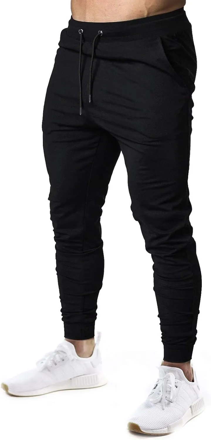 A WATERWANG Men's Slim Jogger Pants, Tapered Athletic Sweatpants for Jogging Running Exercise Gym Workout