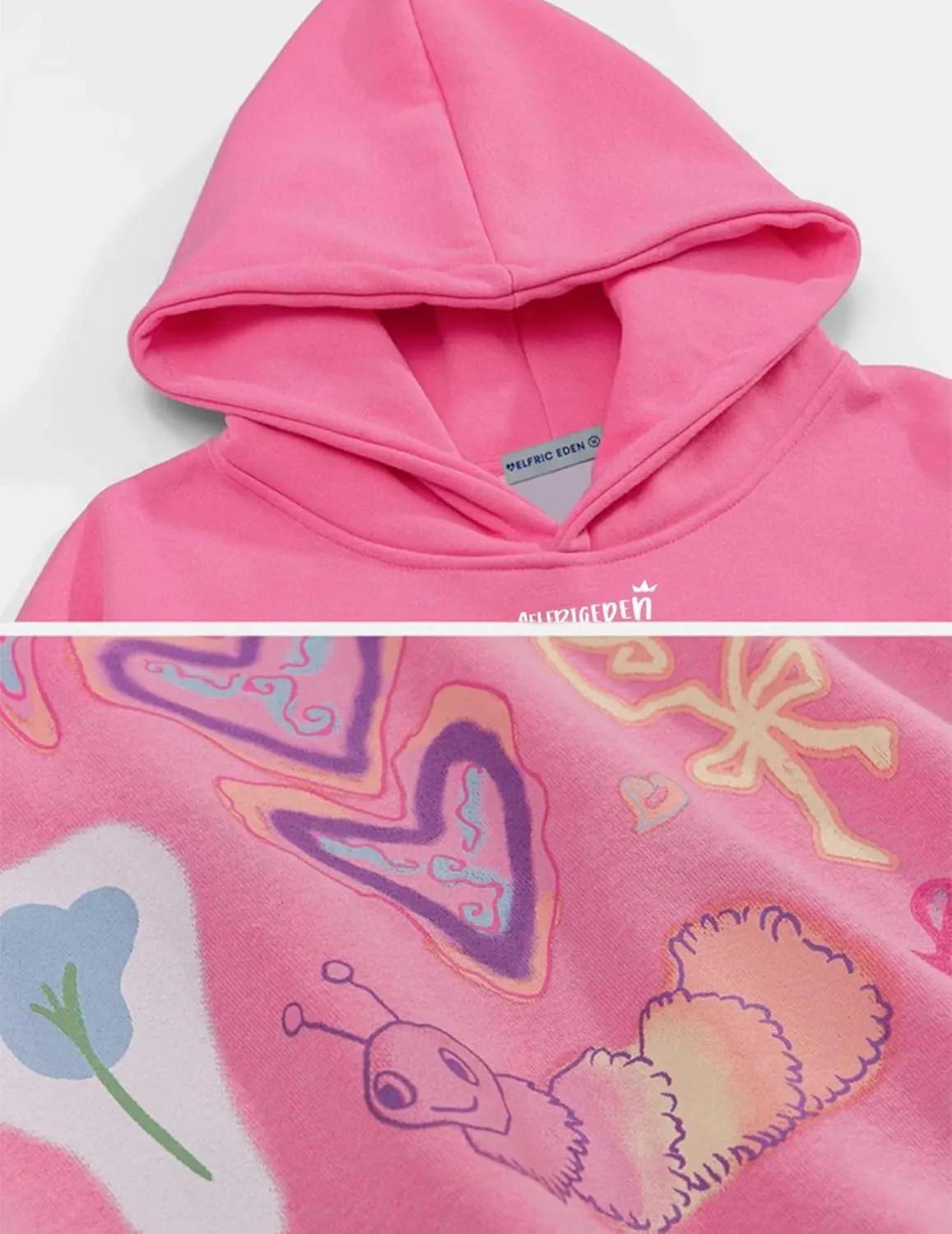 Aelfric Eden Graphic Hoodies for Women Vintage Printed Sweatshirt Y2K Oversized hoodie Pullover