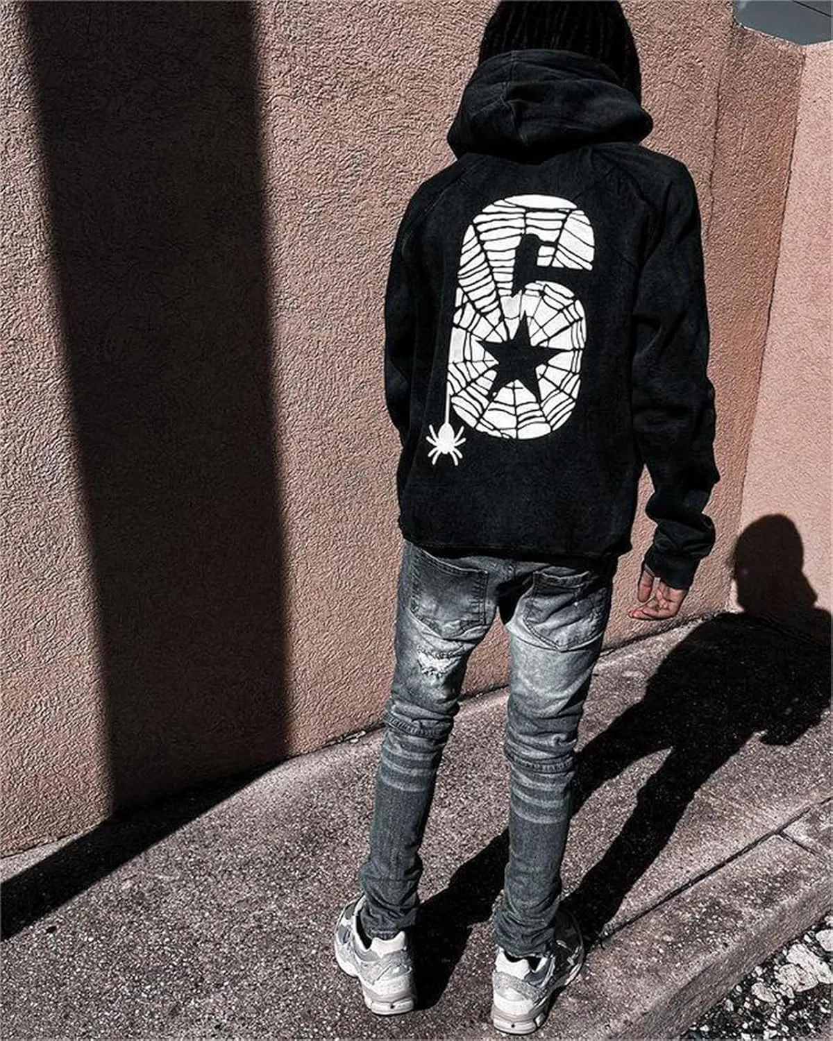 Amiblvowa Y2K Hoodie Men Women Spider Letter Graphic Hoodies Vintage Aesthetic Grunge Sweatshirt Pullover Harajuku Jacket