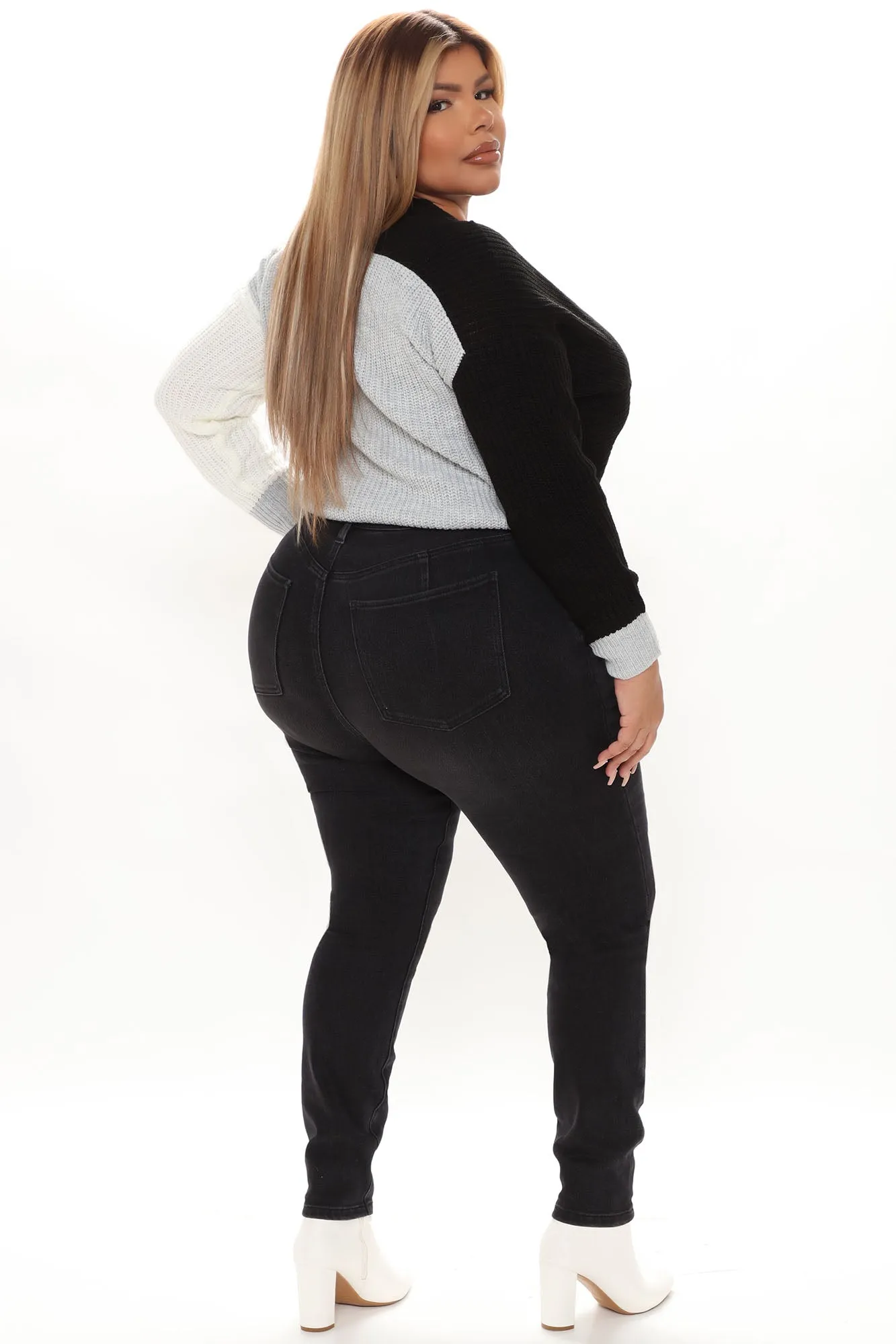 Back On Colorblock Sweater - Black/combo