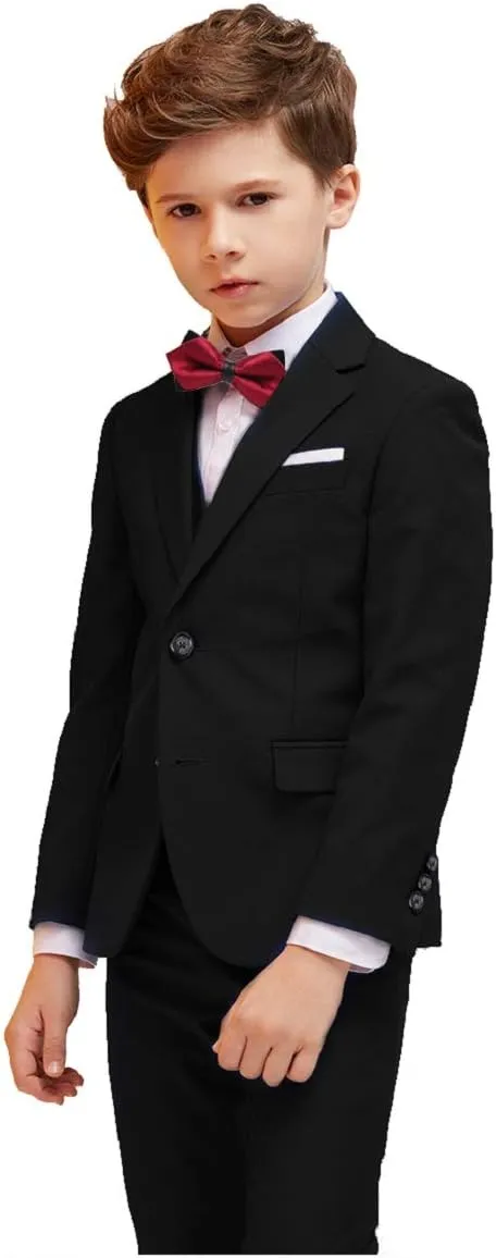 Boy Suits 5 Piece Slim Fit Suit for Kids Toddler Formal Set Wedding Ring Bearer Outfit