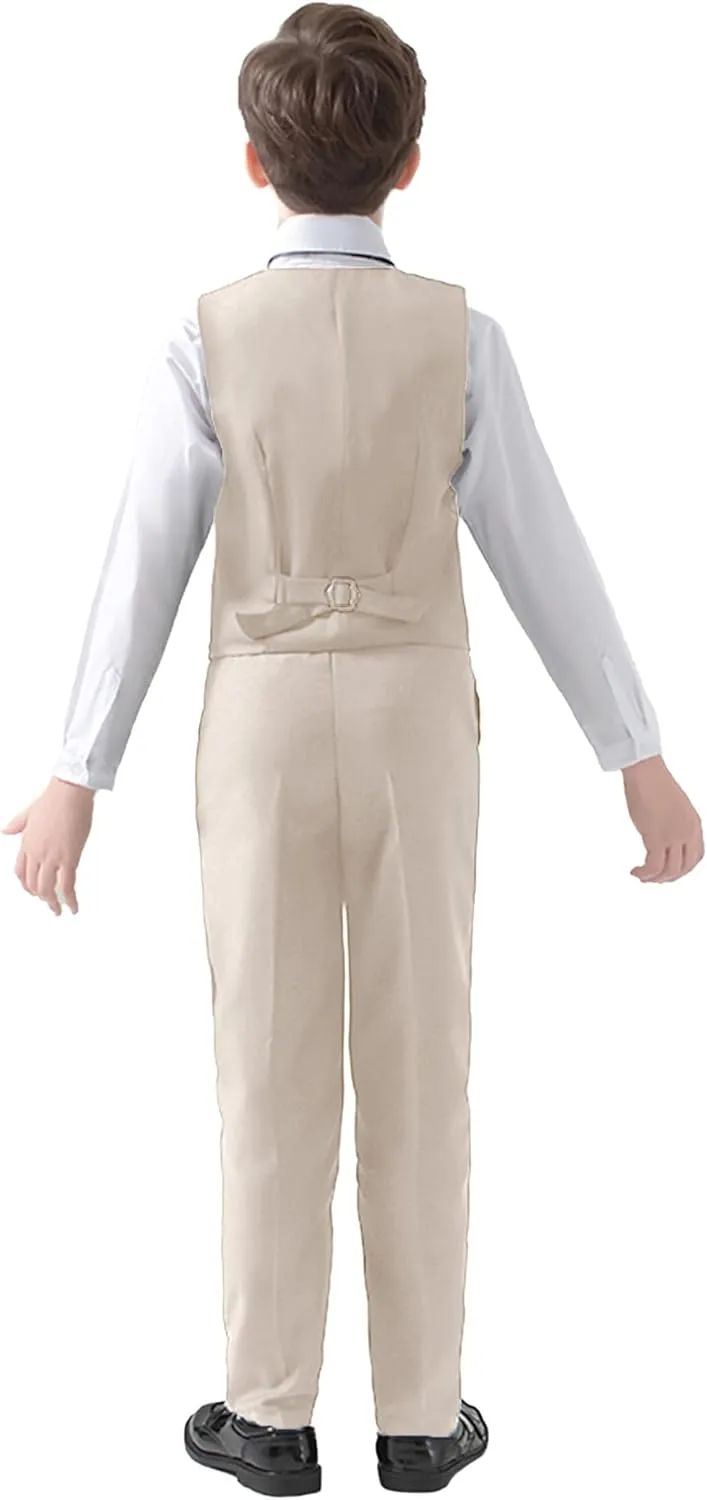 Boys Suits 5 Piece Slim Fit Suit for Kids Formal Ring Bearer Suits