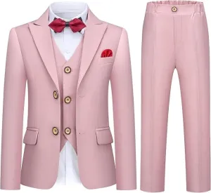 Boys Suits Set Plaid Blazer Vest Pants Single-Breasted Jacket Formal for Wedding Party Prom