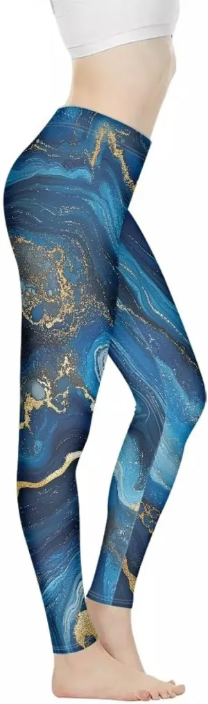 Bulopur Rose Workout Leggings for Women, Boho Stretch Pants for Sports Running Fitness, High Waist Tummy Control Yoga Pant