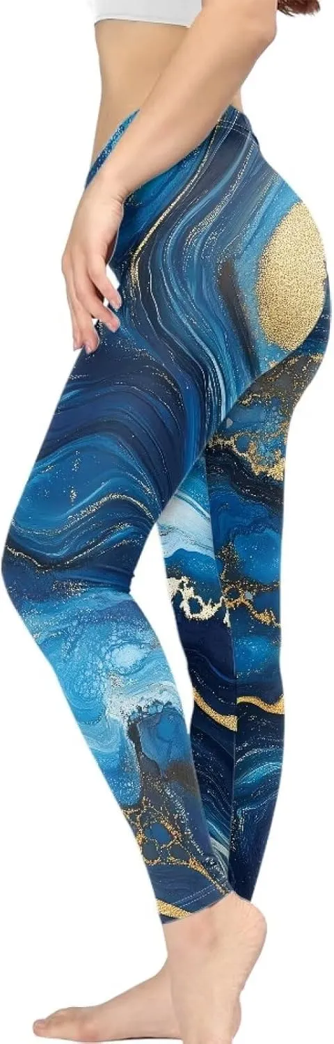 Bulopur Rose Workout Leggings for Women, Boho Stretch Pants for Sports Running Fitness, High Waist Tummy Control Yoga Pant