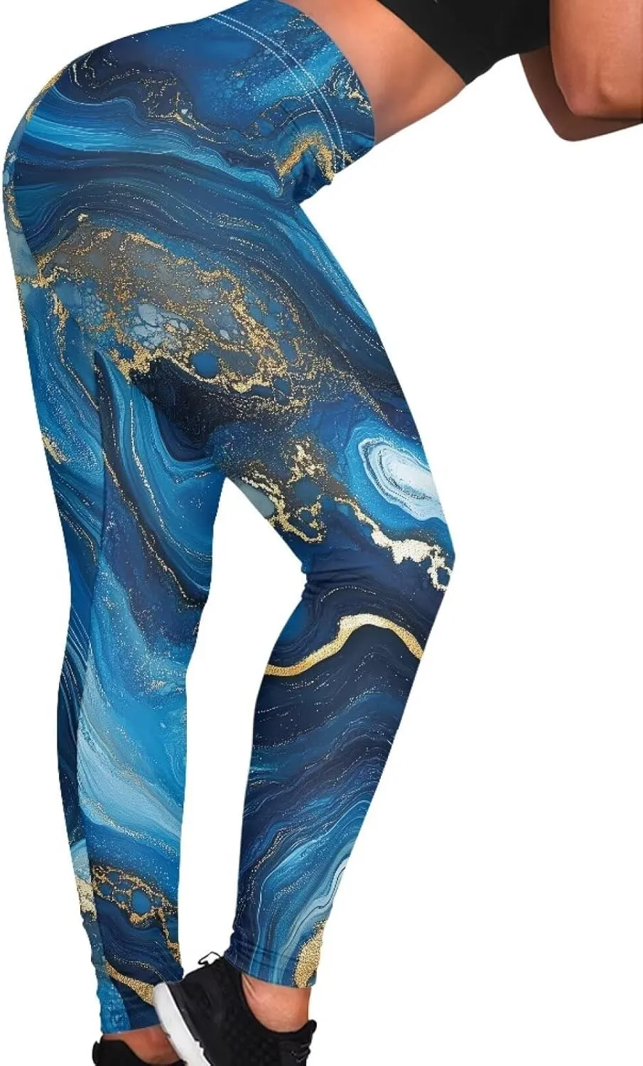 Bulopur Rose Workout Leggings for Women, Boho Stretch Pants for Sports Running Fitness, High Waist Tummy Control Yoga Pant
