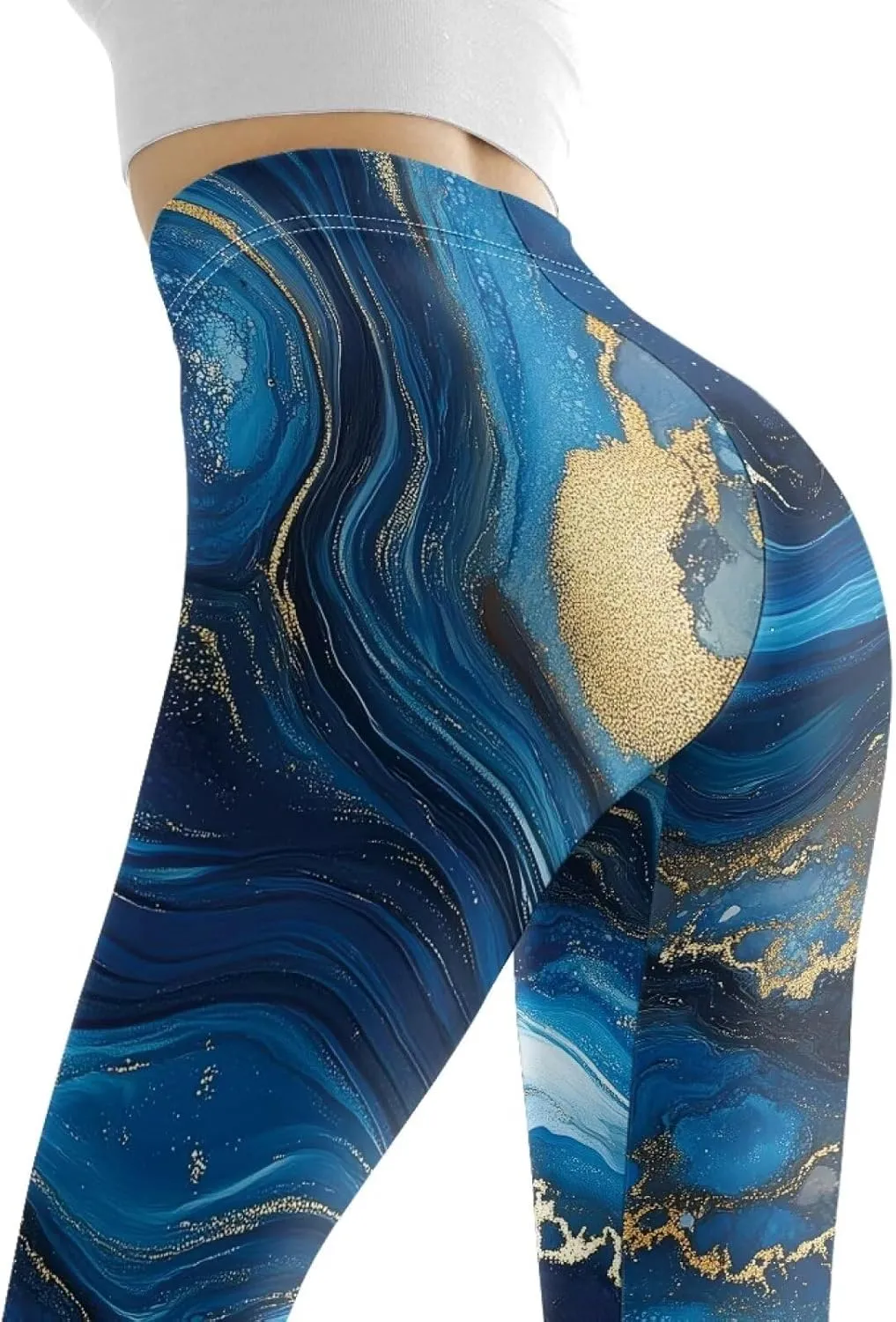 Bulopur Rose Workout Leggings for Women, Boho Stretch Pants for Sports Running Fitness, High Waist Tummy Control Yoga Pant