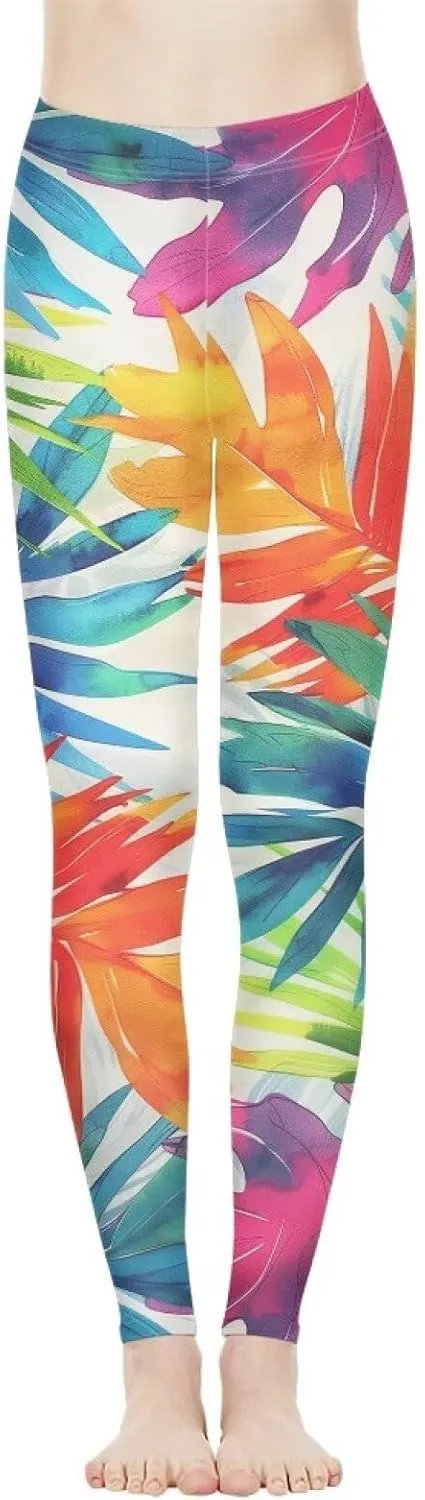 Bulopur Rose Workout Leggings for Women, Boho Stretch Pants for Sports Running Fitness, High Waist Tummy Control Yoga Pant