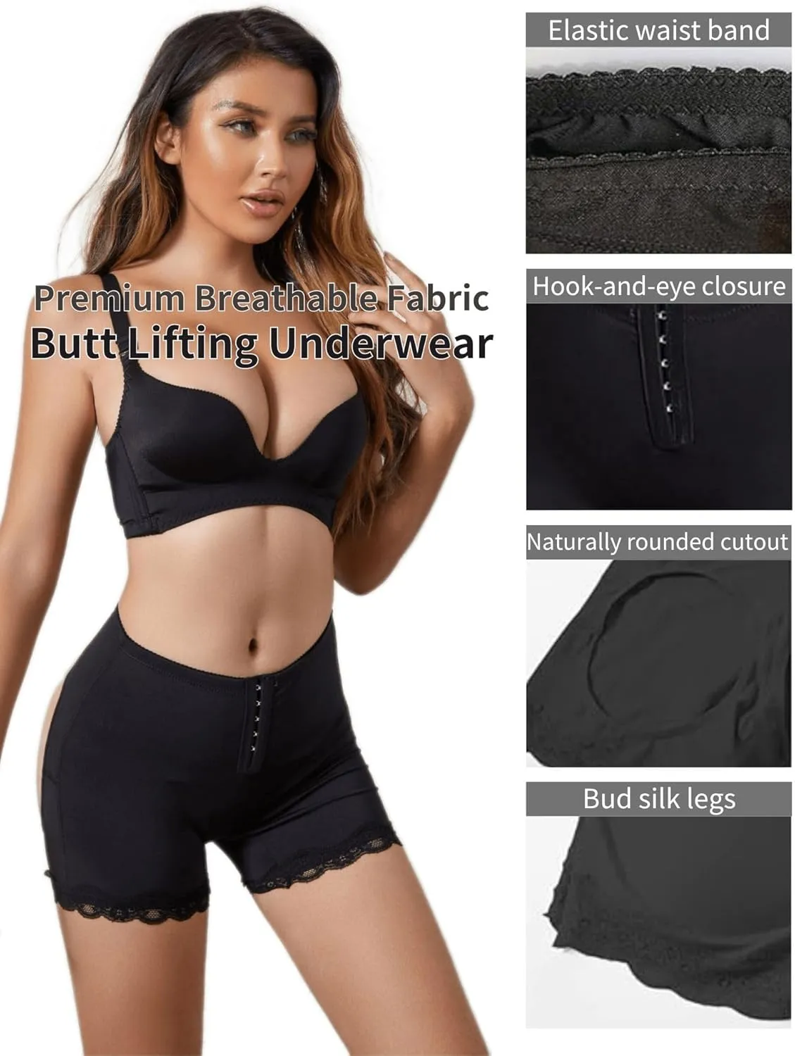 Butt Lifting Shapewear Underwear, Booty Lifting Shapewear Shorts Adjustable Tummy Control Butt Lift Shapewear