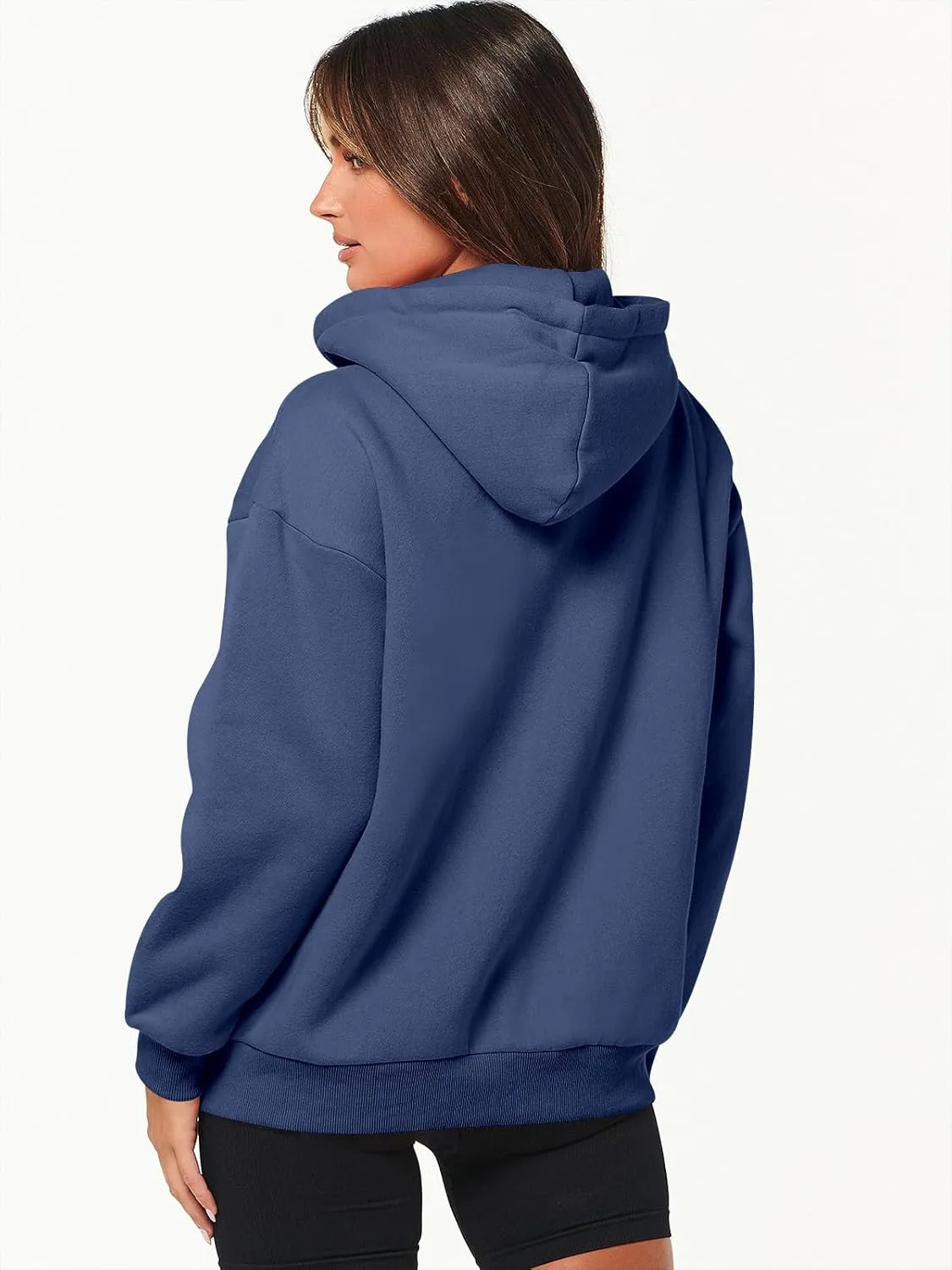 Caracilia Womens Zip Up Hoodies Oversized Long Sleeve Sweatshirts Casual Y2K Hoodie 2024 Fall Jacket with Pockets