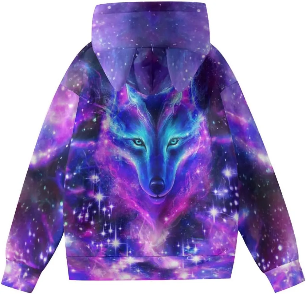 Cat Ear Hoodie For Women Teen Novelty Pullover Print 3D Cute Sweatshirt Long Sleeve Hoodies Girls