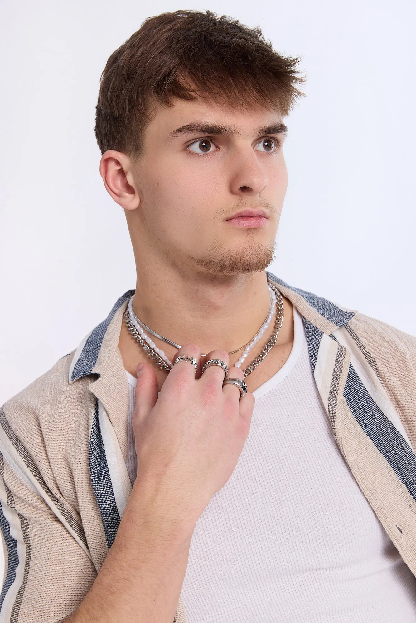 Chemise en gaze rayée Arsenic homme