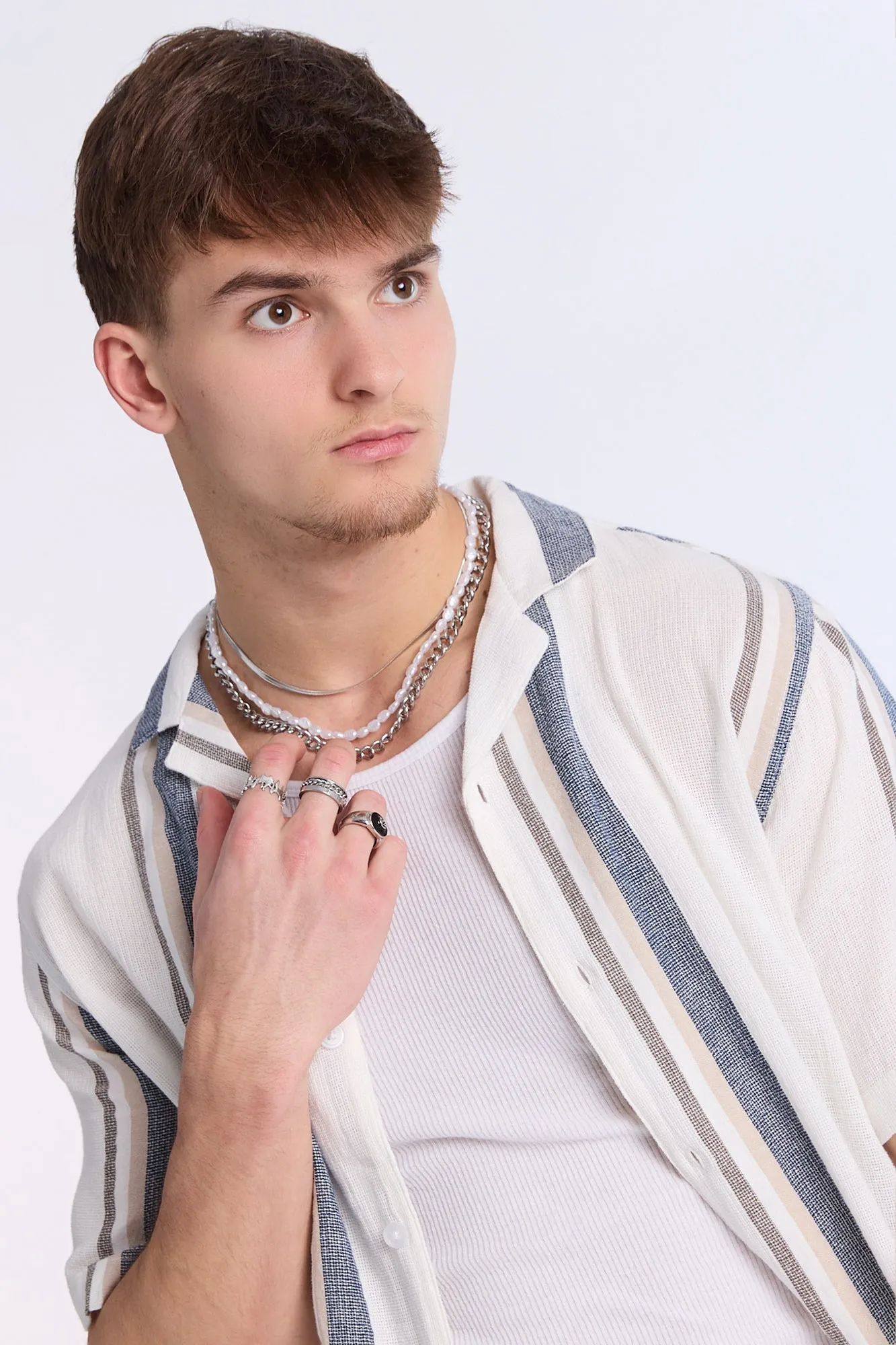 Chemise en gaze rayée Arsenic homme