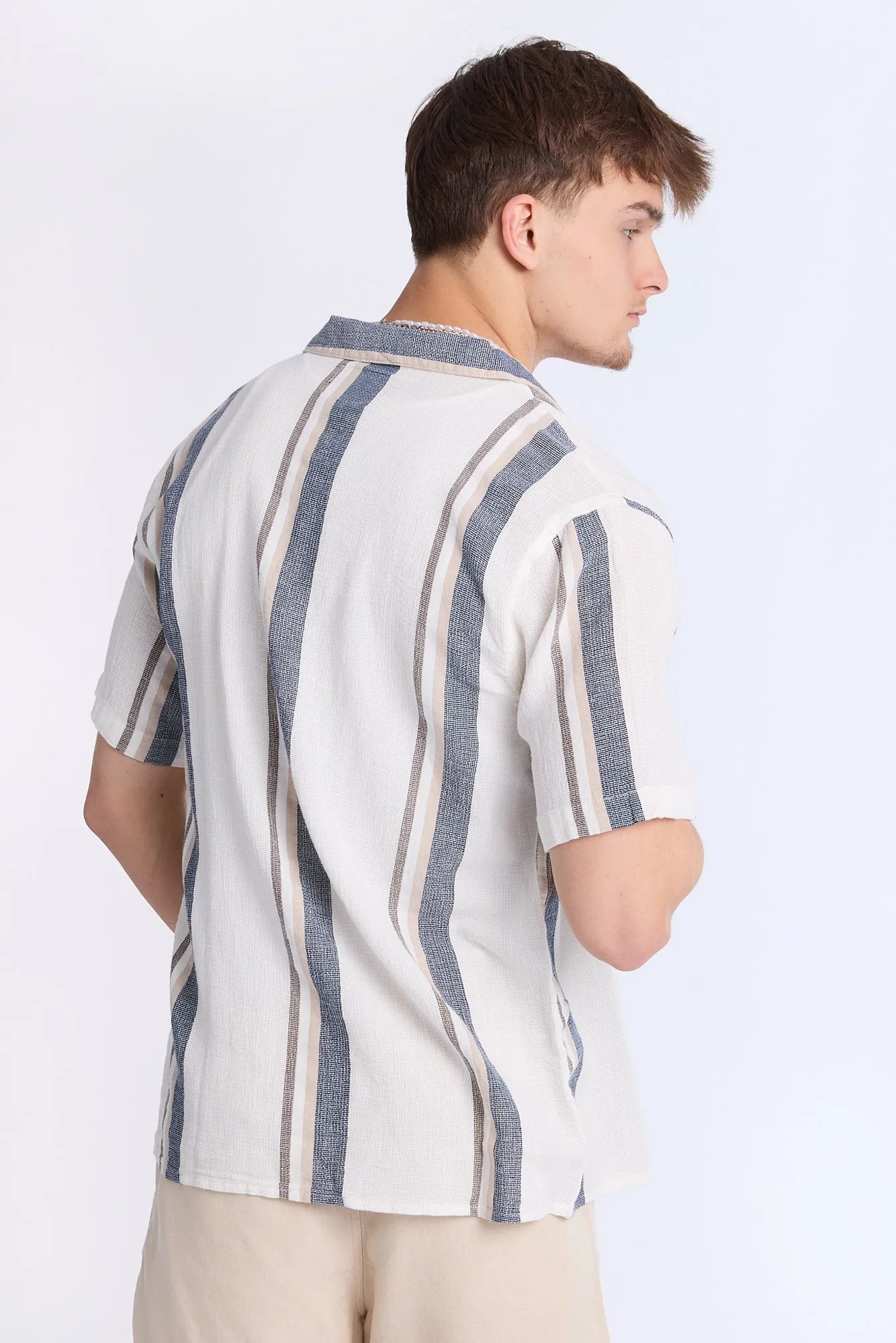 Chemise en gaze rayée Arsenic homme