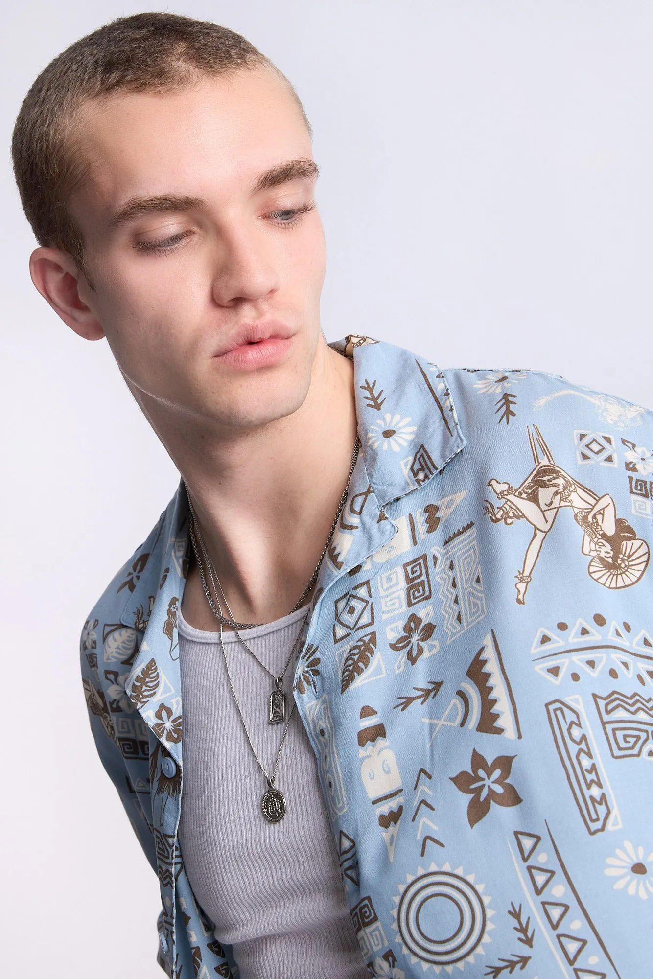 Chemise imprimée hawaïenne Arsenic homme