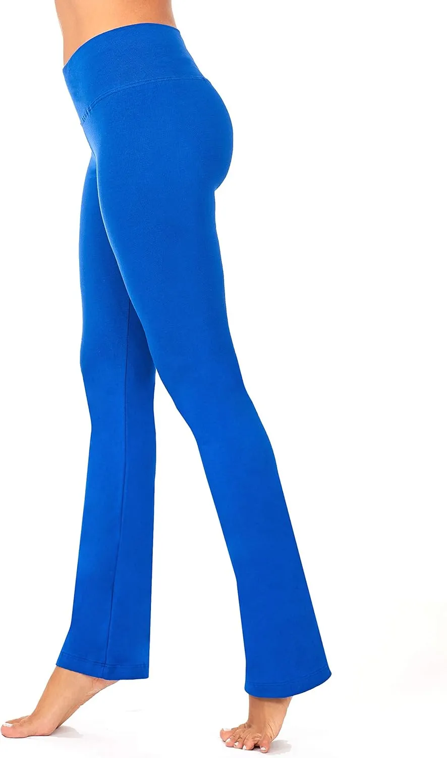 DEAR SPARKLE Bootcut Leggings for Women | Slim Look Bootleg Opaque Yoga Pants w Pocket   Plus Size (C5)