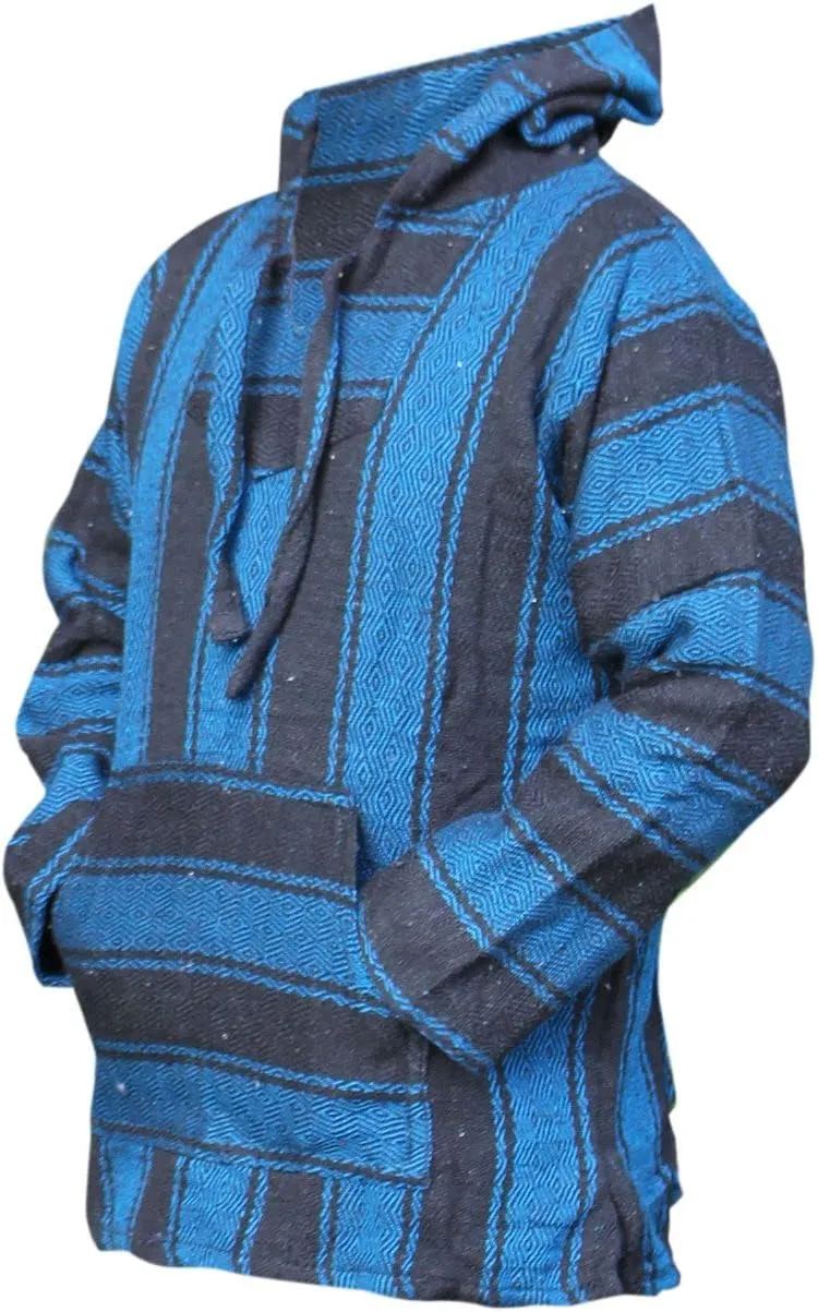 Del Mex Mexican Baja Hoodie Sweatshirt Pullover Jerga Surf Poncho Drug Rug