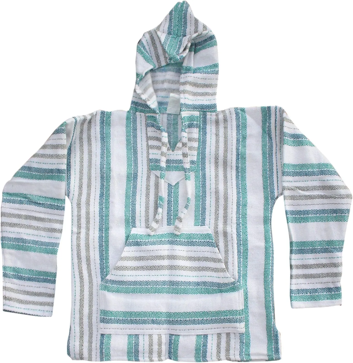 Del Mex Mexican Baja Hoodie Sweatshirt Pullover Jerga Surf Poncho Drug Rug