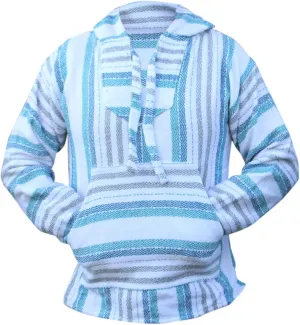 Del Mex Mexican Baja Hoodie Sweatshirt Pullover Jerga Surf Poncho Drug Rug