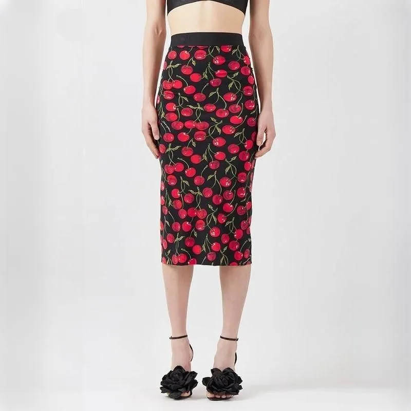 Elegant High Waist Colorblock Bodycon Skirt