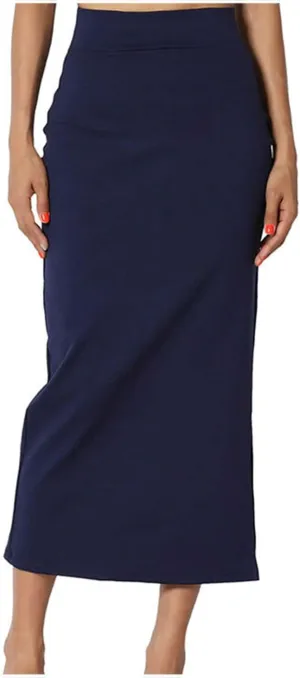 Elegant Wrap Fishtail Skirts for Women High Waisted Split Side Skirt Elastic A Line Midi Skirts Bodycon Office Skirt