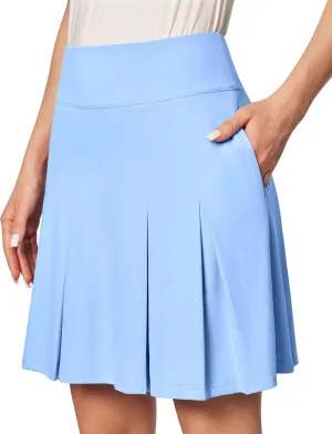 Ewedoos 20Skort Golf Skirts for Women with Zip-Pocket Knee Length Skorts for Woman Casual Athletic Pleated Tennis Skirt