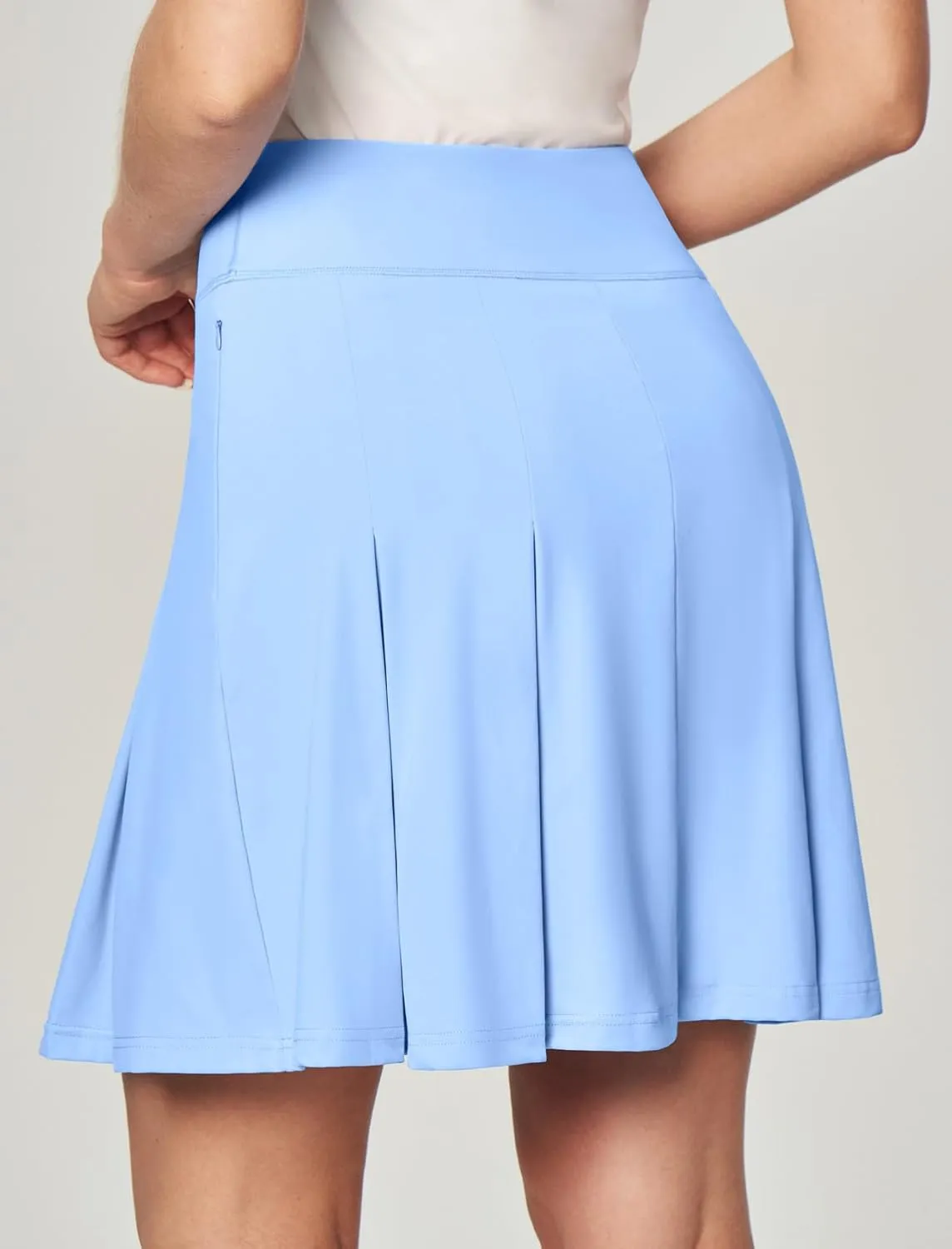 Ewedoos 20Skort Golf Skirts for Women with Zip-Pocket Knee Length Skorts for Woman Casual Athletic Pleated Tennis Skirt