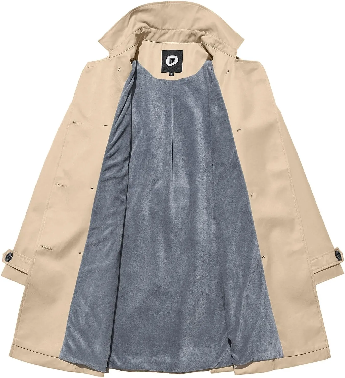 FARVALUE Women's Waterproof Trench Coat Winter Double Breasted Windbreaker Classic Belted Lapel Overcoat