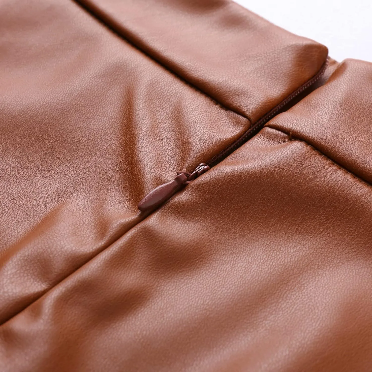 Faux Leather A Line Womens High Waist Skirts Pleather Midi Long Skirt Solid Color Skirt Summer Skirts for Women