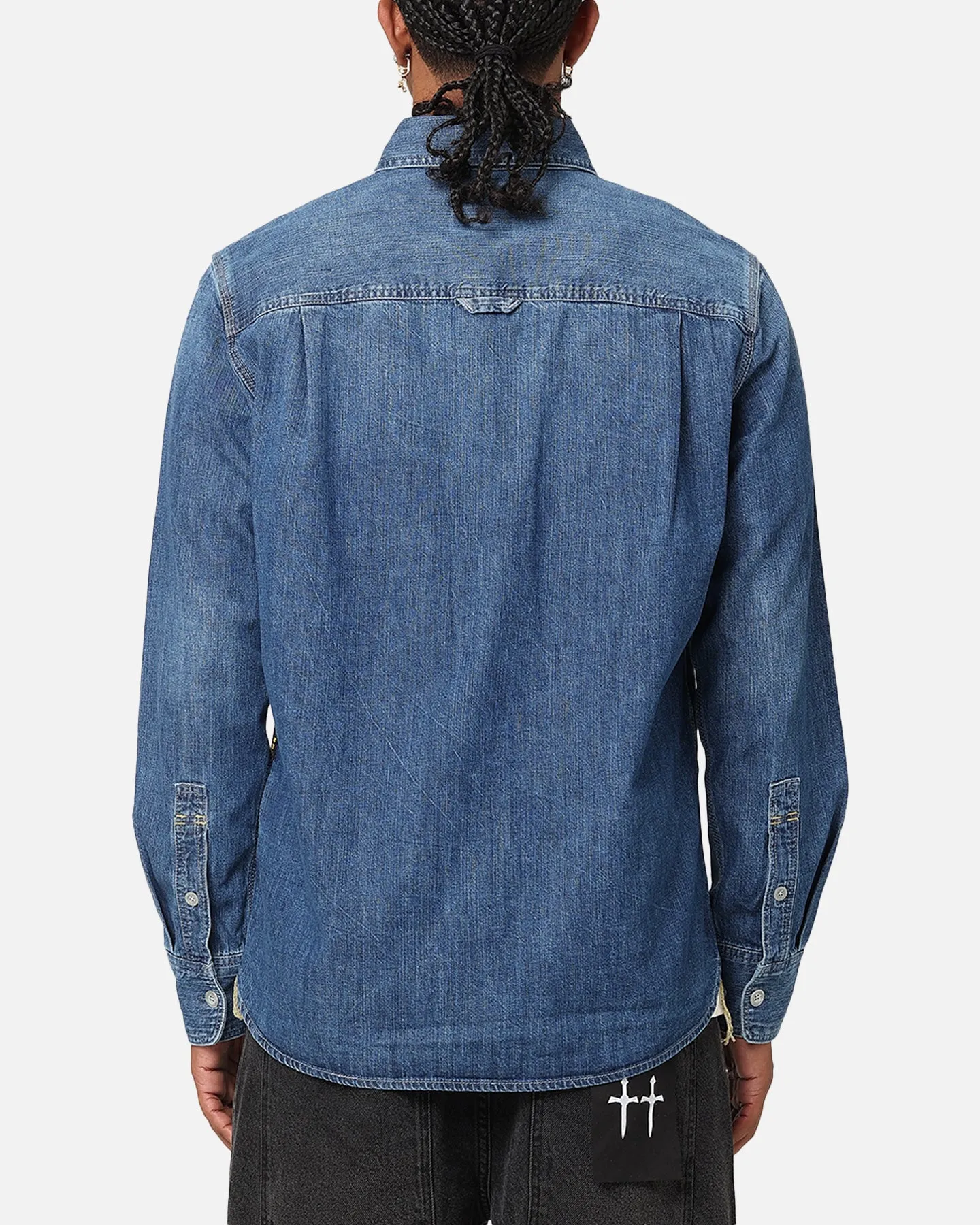 G-Star Nimes Regular Long Sleeve Denim Shirt Faded Blue