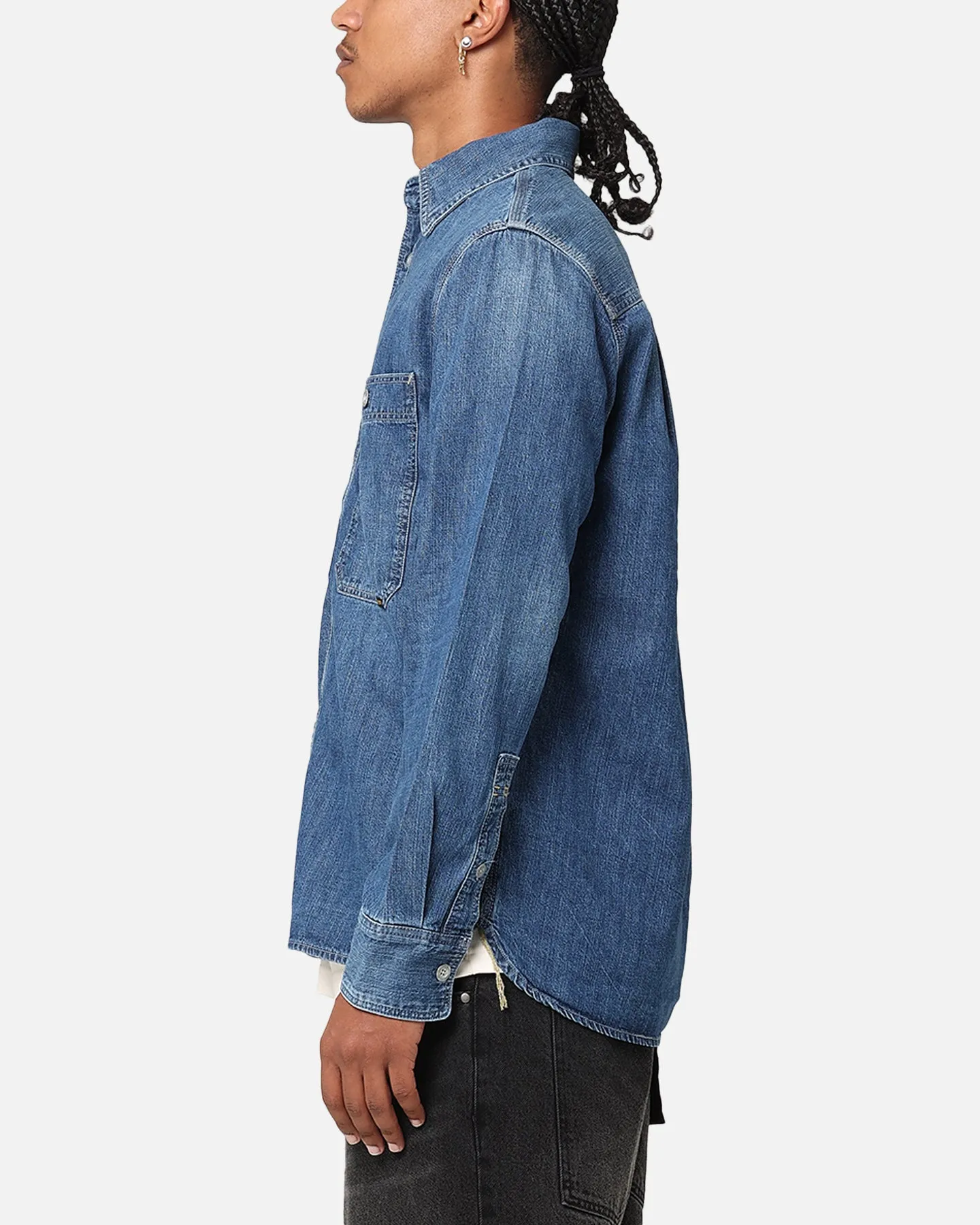G-Star Nimes Regular Long Sleeve Denim Shirt Faded Blue