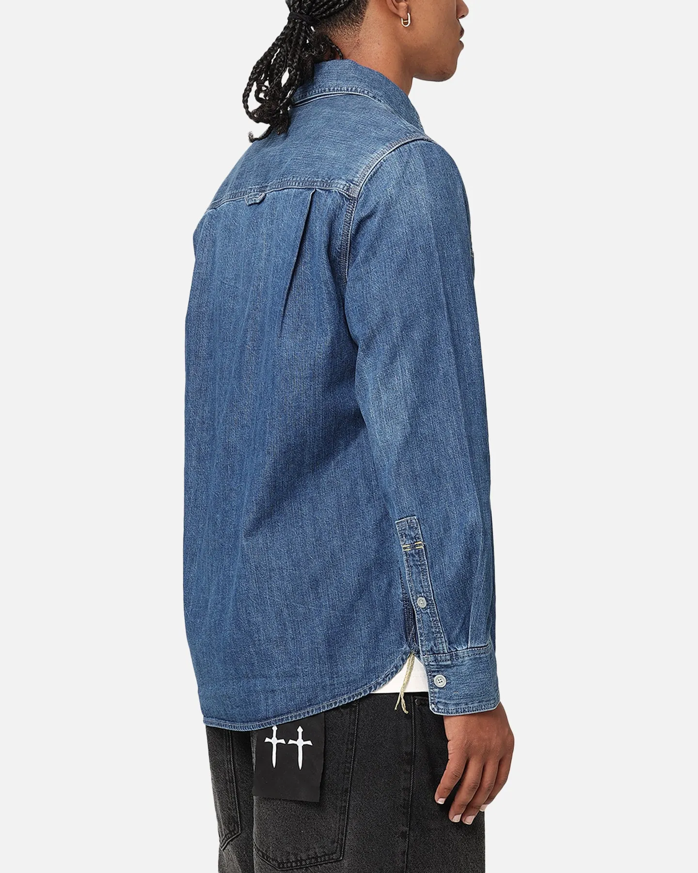 G-Star Nimes Regular Long Sleeve Denim Shirt Faded Blue