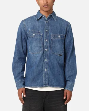 G-Star Nimes Regular Long Sleeve Denim Shirt Faded Blue
