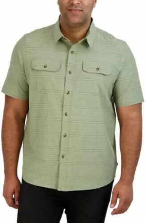 Gerry Men's Camp Shirt, Short Sleeve Button Up, Stretch Woven Fabric, UV Protection, Quick Dry