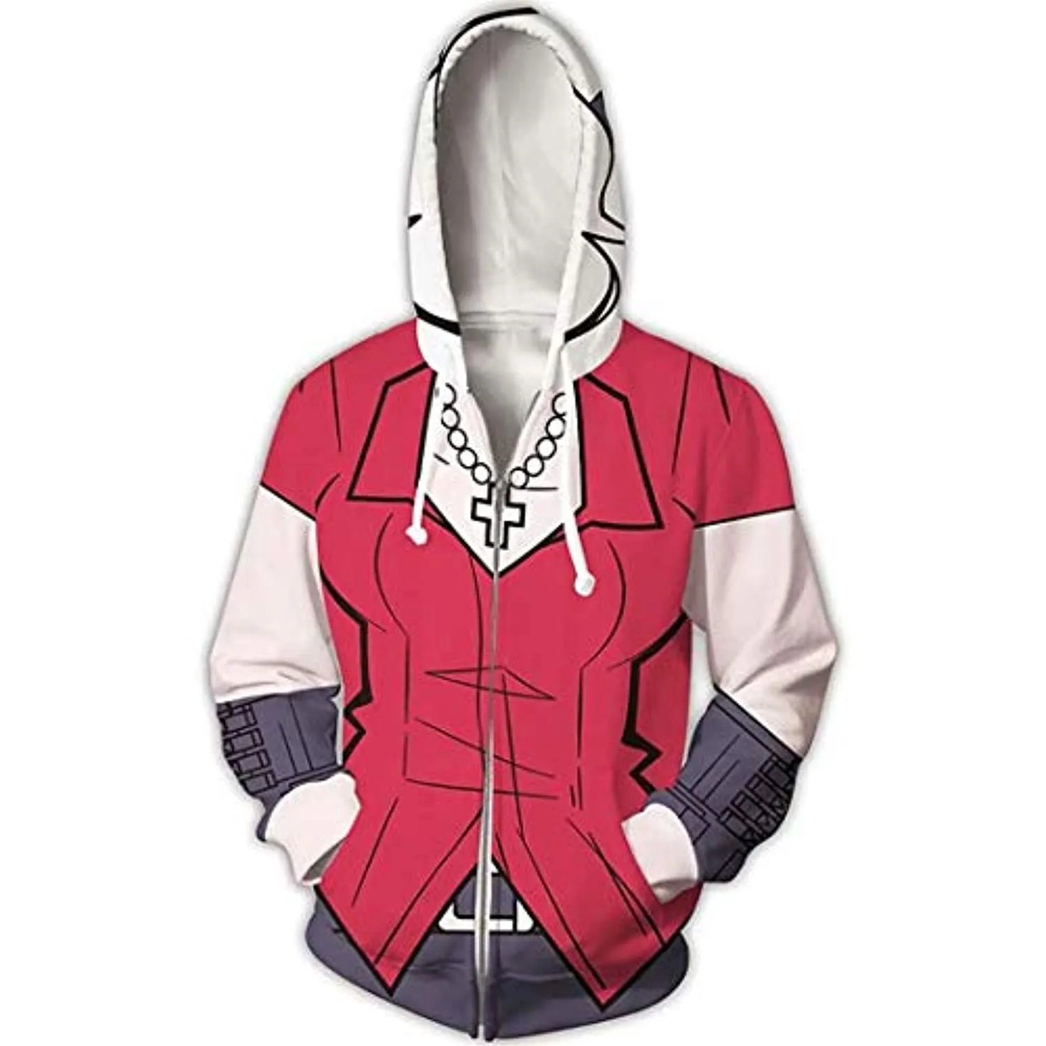 Helltaker Hoodies - Zdrada Unisex 3D Zip Up Hooded Jacket