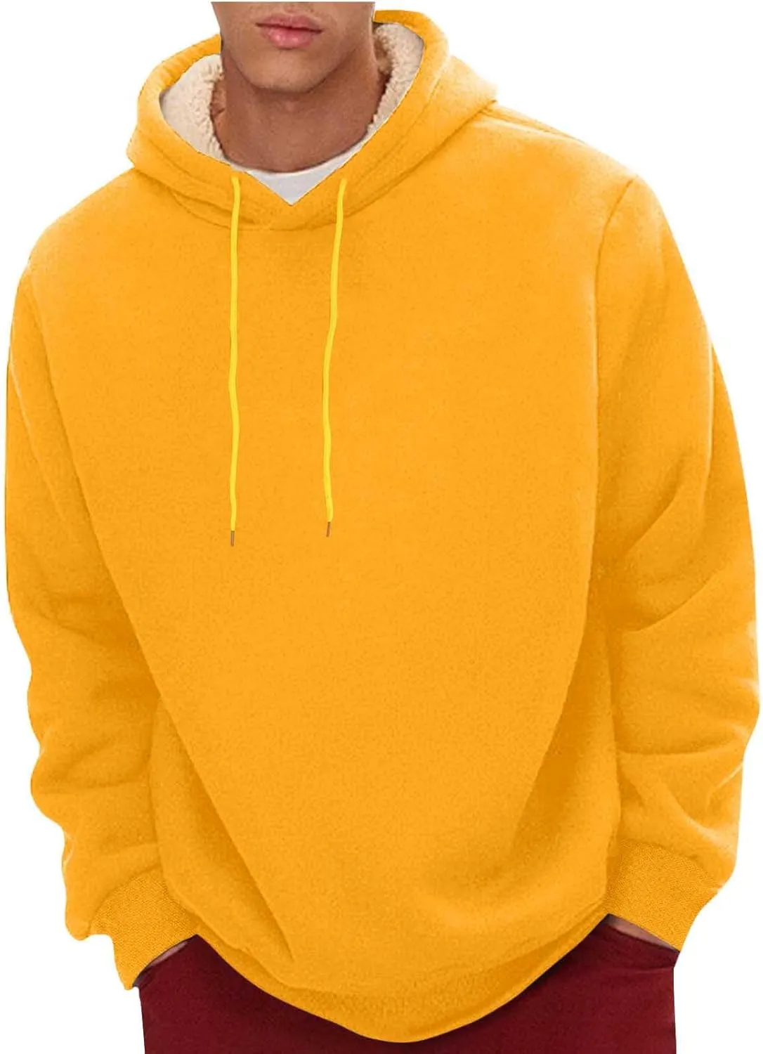 Hoodies for Men, Heavyweight Fleece Lined Sweatshirts, Mens Thermal Hooded Sweatshirt, Warm Winter Fashion Pullover