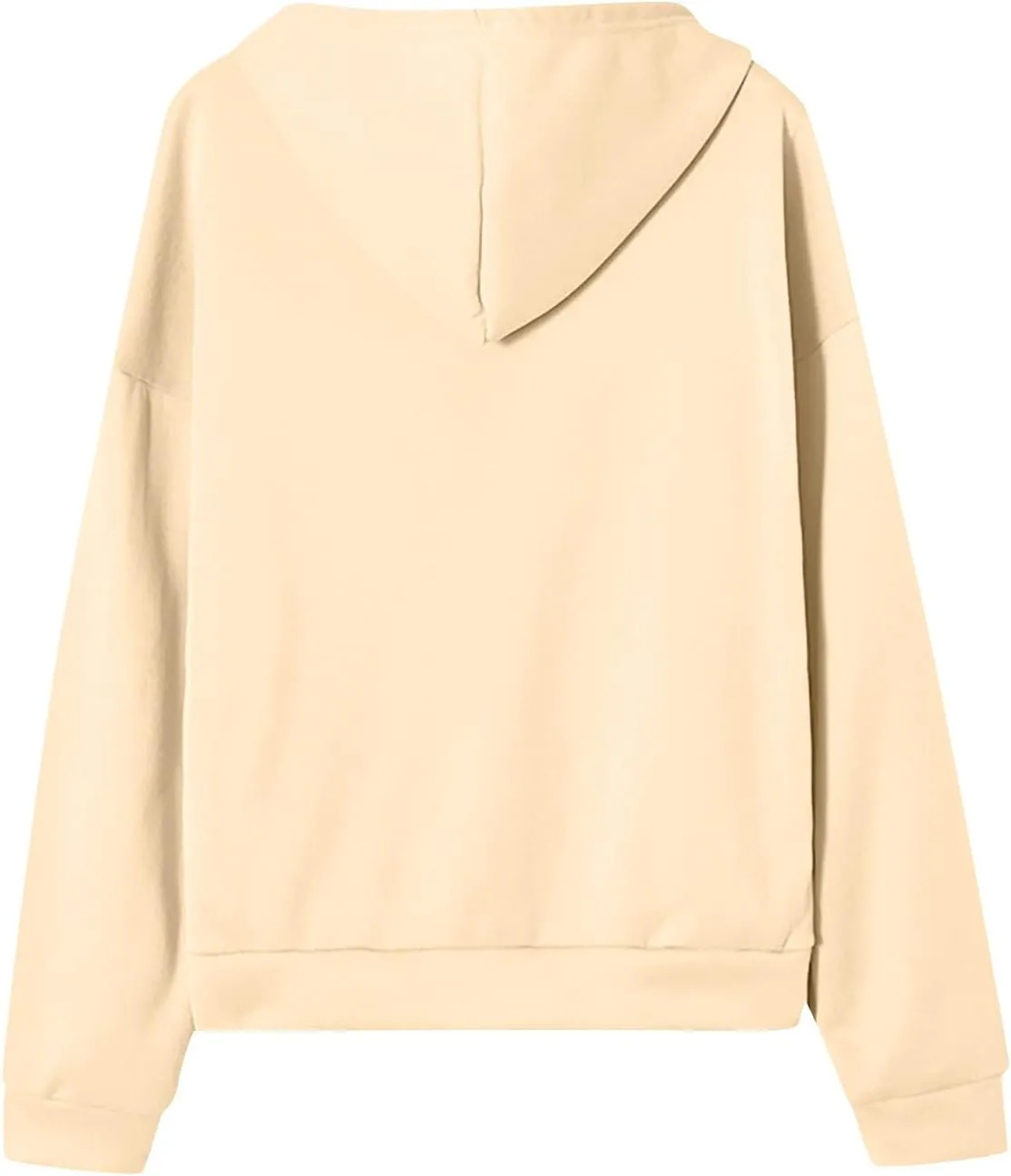 Hoodies for Women Casual Full Zip Up Plush Hoodie Loose Solid Sweatshirt Long Sleeve Jacket with Pockets