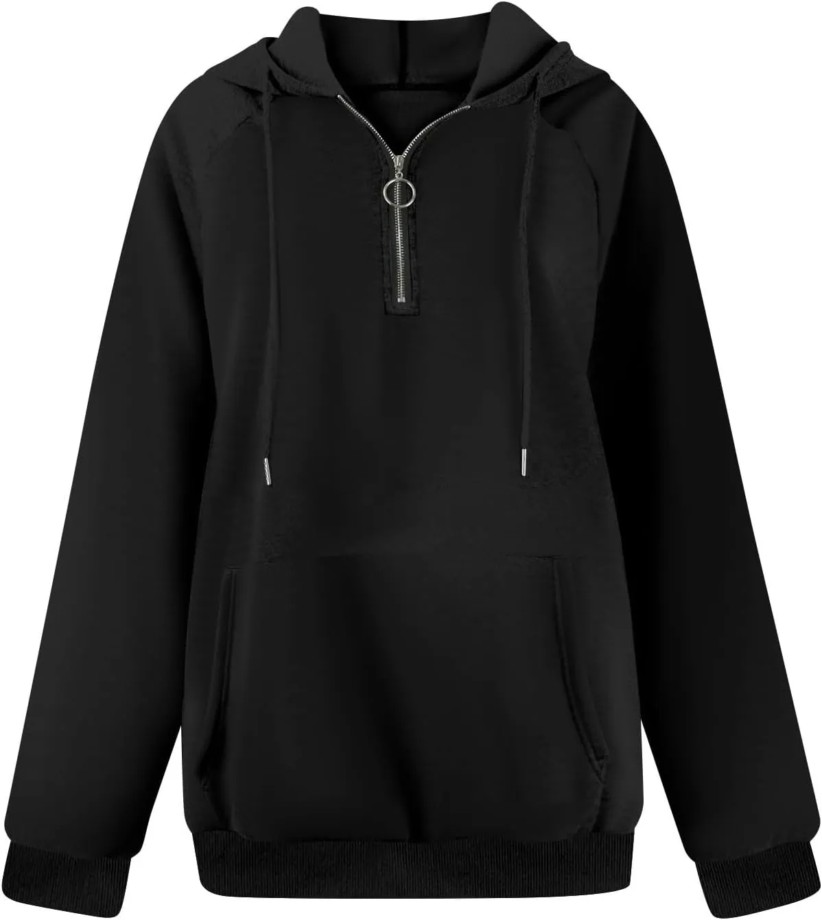 Hoodies for Women Long Sleeve Fleece Hooded Sweatshirt Half Zip Loose Fit Pullover with Pockets Oversized Hoodies