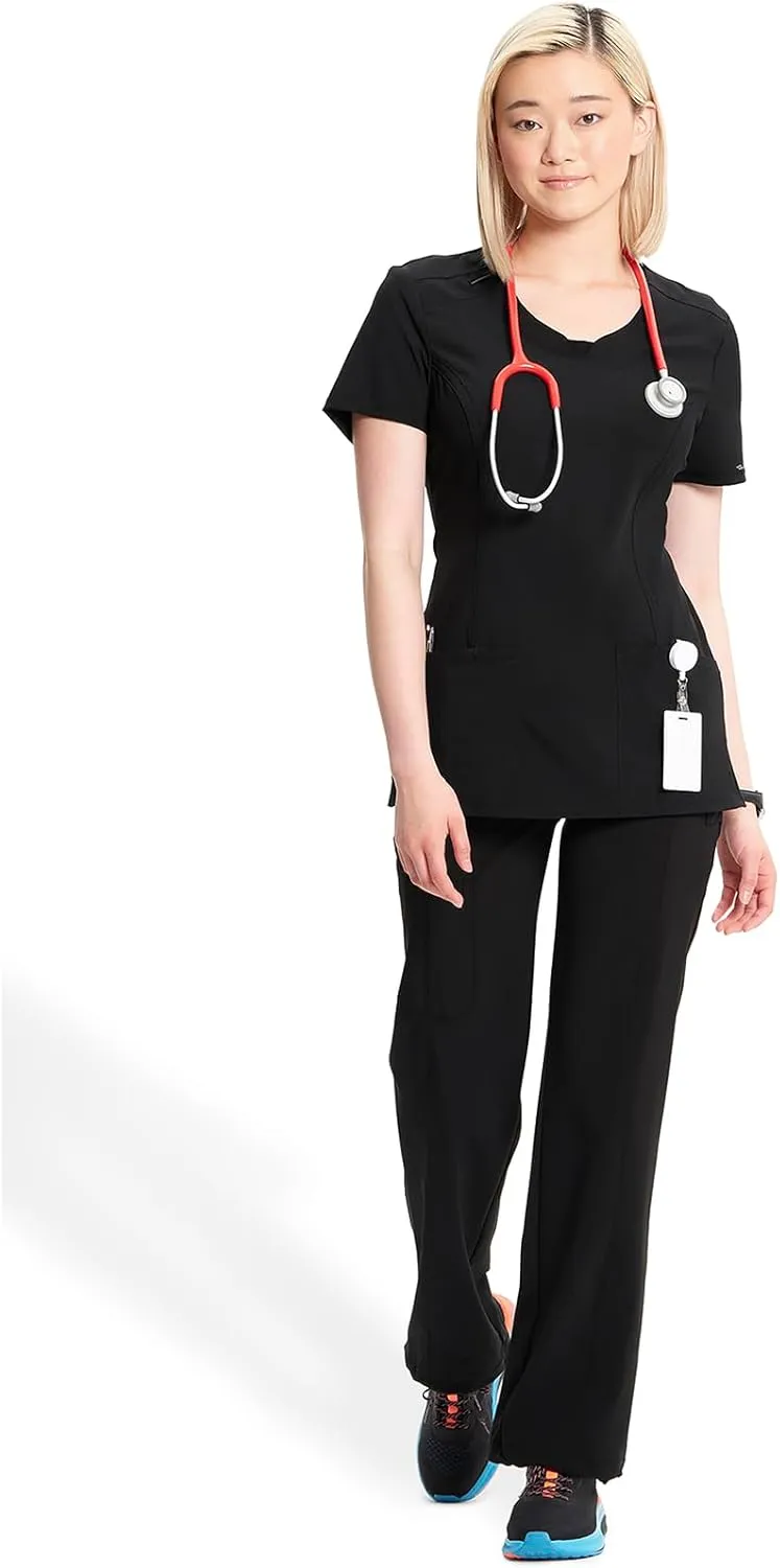 Infinity by Cherokee Round Neck scrub tops women with 3 Pockets & 360 Stretch - 2624A