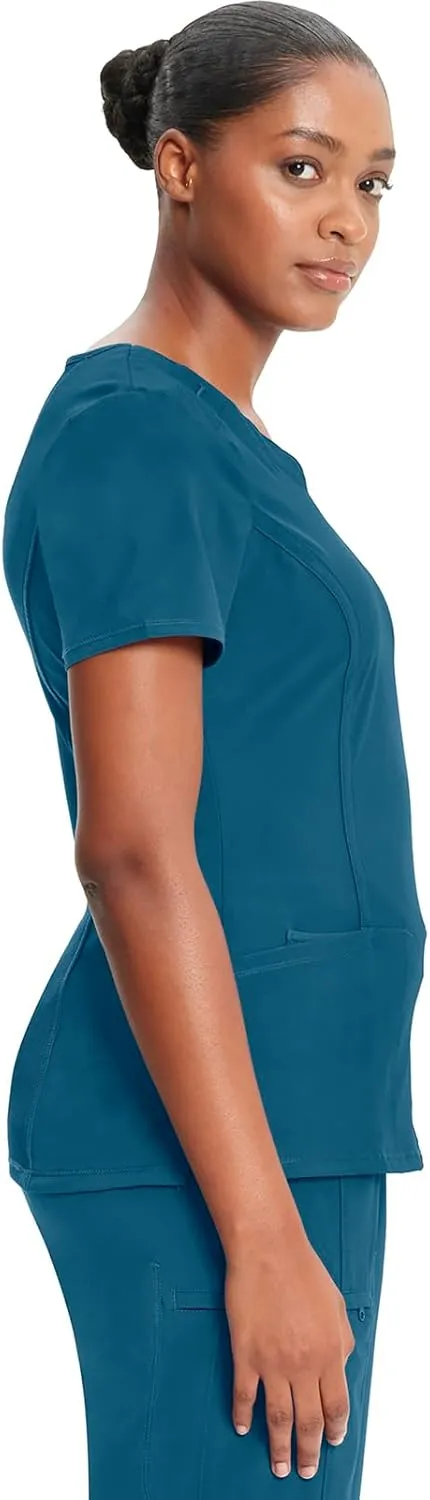 Infinity by Cherokee Round Neck scrub tops women with 3 Pockets & 360 Stretch - 2624A