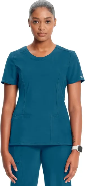 Infinity by Cherokee Round Neck scrub tops women with 3 Pockets & 360 Stretch - 2624A