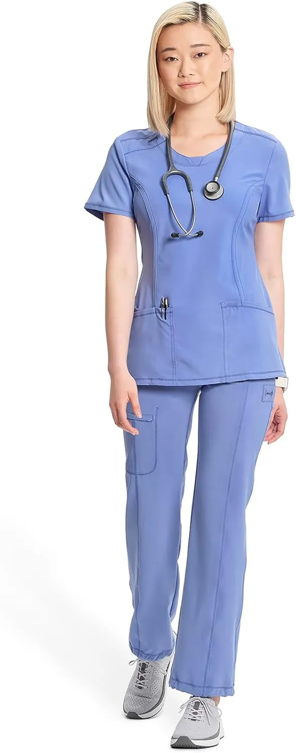 Infinity by Cherokee Round Neck scrub tops women with 3 Pockets & 360 Stretch - 2624A