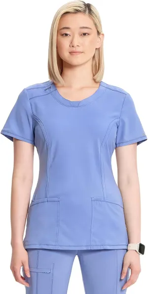 Infinity by Cherokee Round Neck scrub tops women with 3 Pockets & 360 Stretch - 2624A