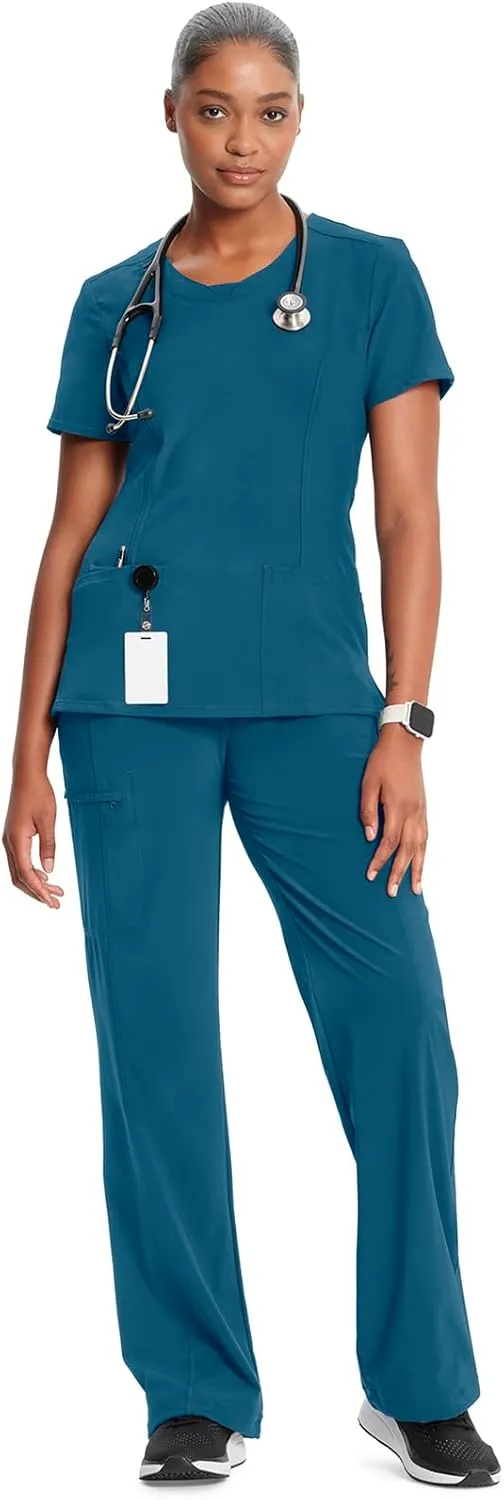Infinity by Cherokee Round Neck scrub tops women with 3 Pockets & 360 Stretch - 2624A