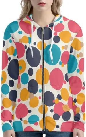 Irisjudy Island Tribal Zipper Women Hoodies with Pocket, Leopard Print,Music Notes Plus Size Hooded Sweatshirt Sport Coat