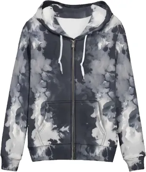 Irisjudy Women Oversized Hoodie with Pocket Plus Size, Cats, Galaxy,Ethnic Zip-up Hooded Sweatshirt Long-Sleeve Fall Outwear