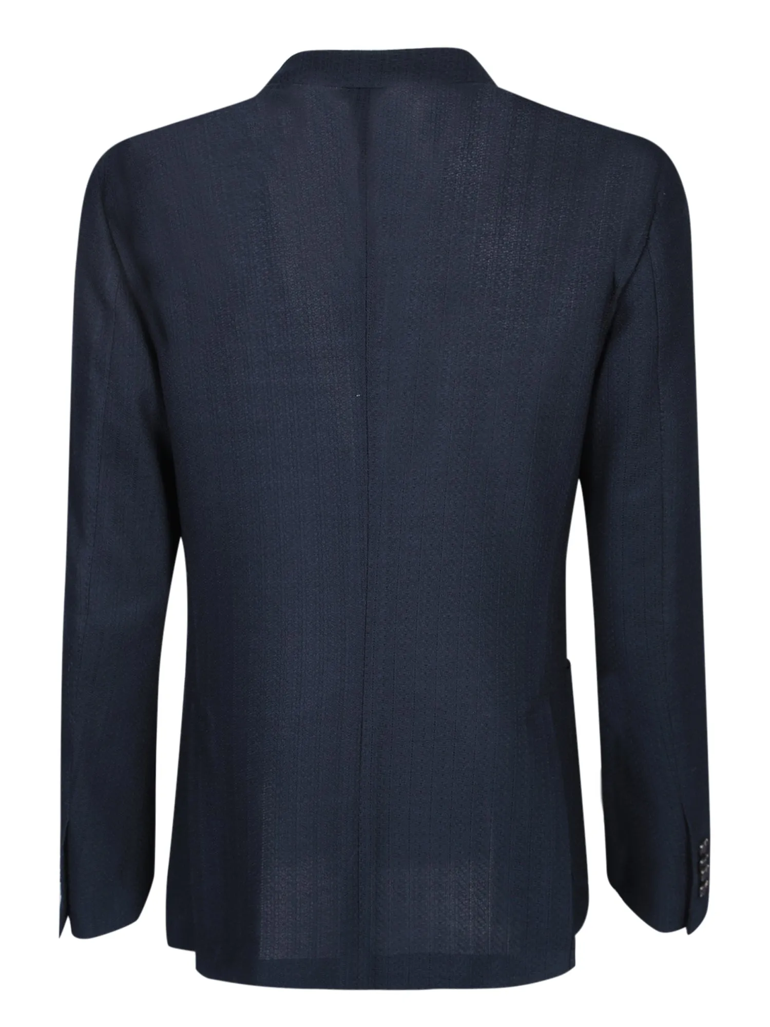 Jersey double-breasted blue jacket