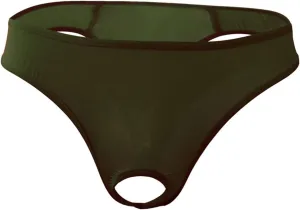 JEsilunmaMY Briefs Underwear for Men Low Rise Ice Silk Open Pouch Thong Bikini See Through Sexy Panties Underpants Swimwear